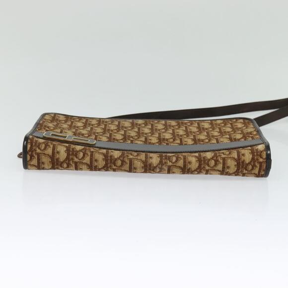 DIOR Trotter Canvas Shoulder Bag Brown Gold - Picture 9 of 12